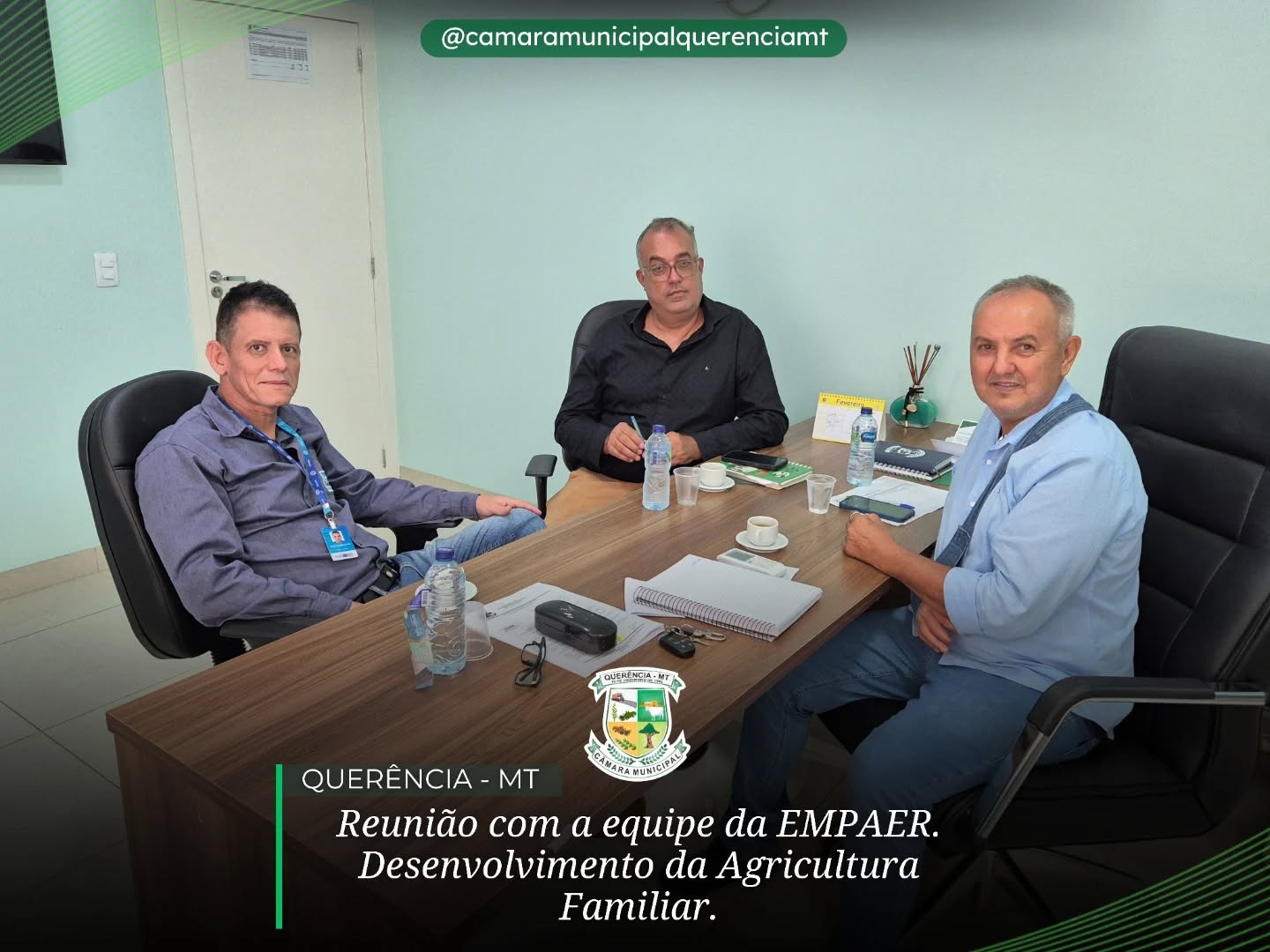 Equipe da EMPAER se reuniu com o Presidente da Câmara Municipal, Luiz Vezaro.