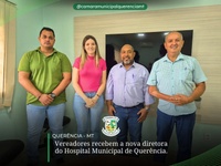 Vereadores recebem a nova diretora do Hospital Municipal de Querência.